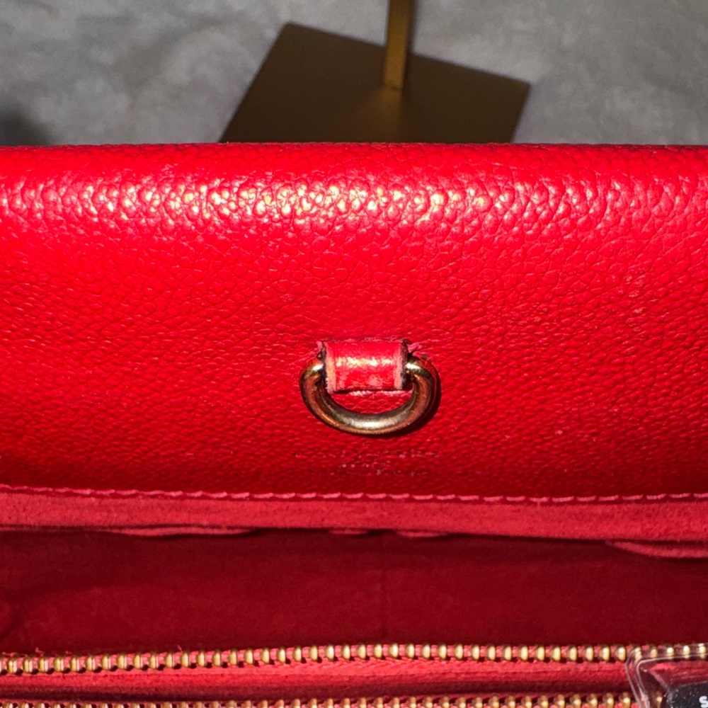 Louis Vuitton Red and Brown Monogram Top-Handle Satchel with Gold Hardware - Picture 6 of 8